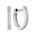 Серьги с английским замком из серебра с фианитами