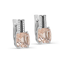 Серьги с английским замком из белого золота с бриллиантами