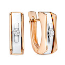 Серьги с английским замком из красного золота с бриллиантами