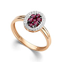 Кольцо из красного золота с бриллиантами, рубином