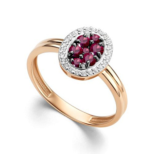 Кольцо из красного золота с бриллиантом