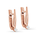 Серьги с английским замком из красного золота с бриллиантами