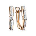Серьги с английским замком из красного золота с бриллиантами