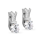 Серьги с английским замком из серебра с фианитами