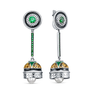 Серьги с английским замком из серебра с жемчугом