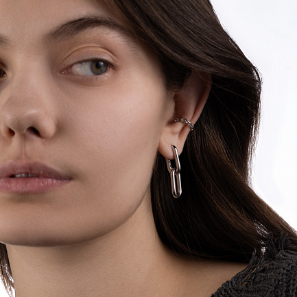 Серьги с английским замком из серебра