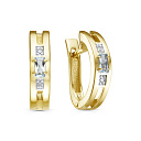 Серьги с английским замком из серебра с бриллиантами