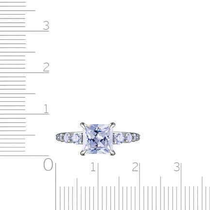 Кольцо из серебра с фианитом