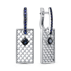 Серьги с английским замком из белого золота с бриллиантами