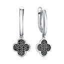 Серьги с английским замком из серебра с фианитами