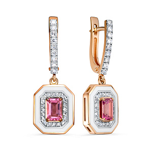 Серьги с английским замком из красного золота