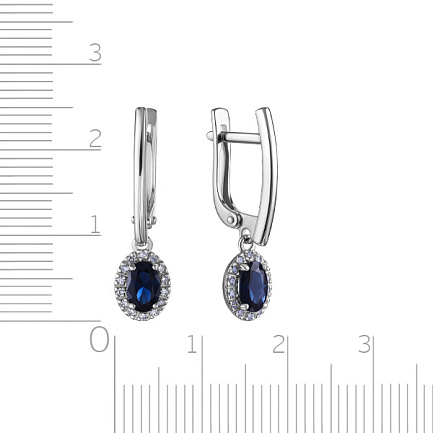 Серьги с английским замком из белого золота с бриллиантами