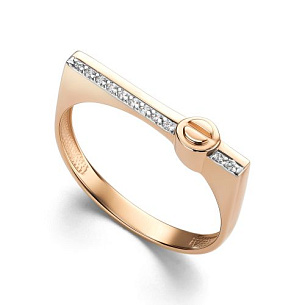 Кольцо из красного золота с бриллиантом