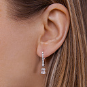 Серьги с английским замком из белого золота с бриллиантами