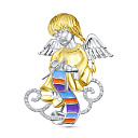 Брошь из серебра с фианитами