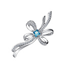 Брошь из серебра с топазом, фианитами