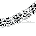 Цепь пустотелая из серебра, плетение византийское