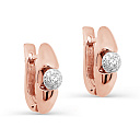 Серьги с английским замком из красного золота с бриллиантами