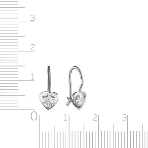 Серьги детские из серебра с фианитом