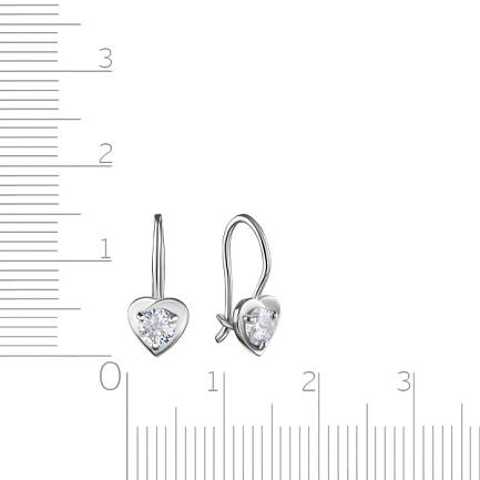 Серьги детские из серебра с фианитом
