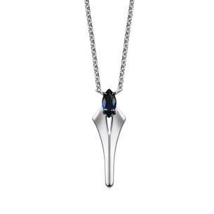 Колье из белого золота с сапфиром