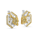 Серьги с английским замком из серебра с фианитами