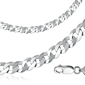 Цепь автомат из серебра, плетение панцирное