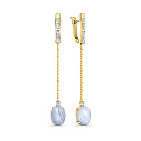 Серьги с английским замком из желтого золота с бриллиантами