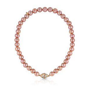 Колье из розового золота с сапфирами и жемчугом