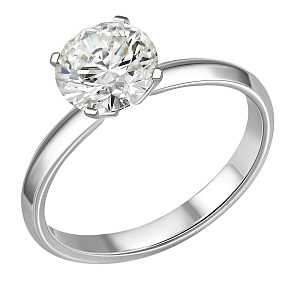 Кольцо из белого золота с бриллиантом