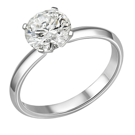 Кольцо из белого золота с бриллиантом