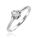 Кольцо помолвочное из белого золота с бриллиантом