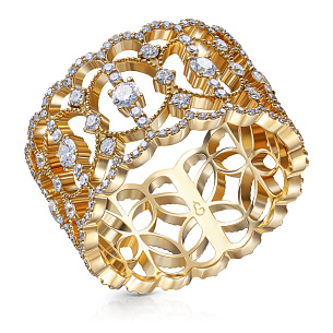 Кольцо из желтого золота с бриллиантом