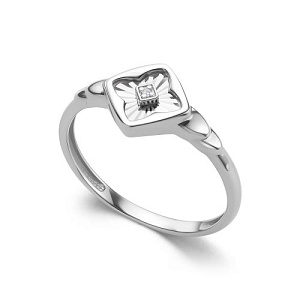 Кольцо из белого золота с бриллиантом