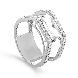 Кольцо из белого золота с бриллиантами