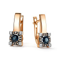 Серьги с английским замком из красного золота с бриллиантами