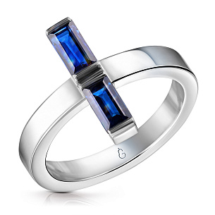 Кольцо из белого золота с сапфиром