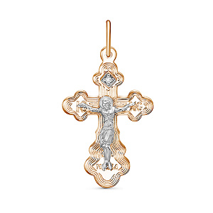 Подвеска из красного золота с фианитом