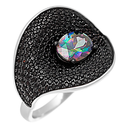 Кольцо из серебра с фианитом