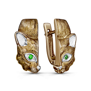 Серьги с английским замком из серебра с фианитом