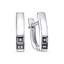 Серьги с английским замком из серебра с бриллиантами