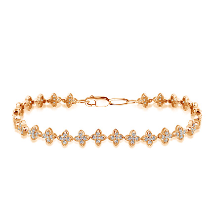 Браслет декоративный из красного золота с бриллиантами