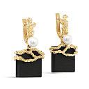 Серьги с английским замком из серебра с жемчугом