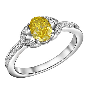 Кольцо из белого золота с бриллиантом