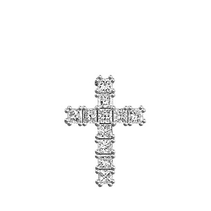 Крест из белого золота с бриллиантом