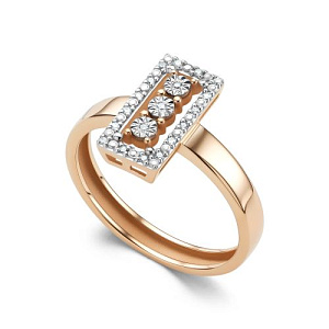 Кольцо из красного золота с бриллиантами