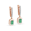 Серьги с английским замком из красного золота с бриллиантами