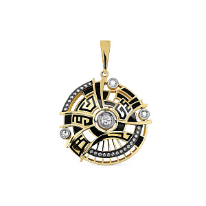 Подвеска из желтого золота с бриллиантами