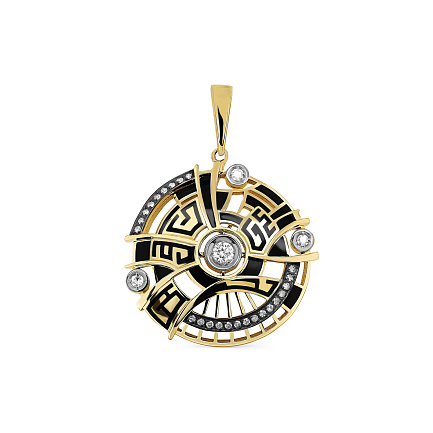Подвеска из желтого золота с бриллиантами