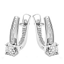 Серьги с английским замком из белого золота с бриллиантами